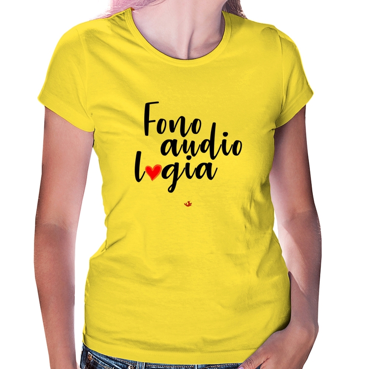 Baby Look Fonoaudiologia por amor - Amarela