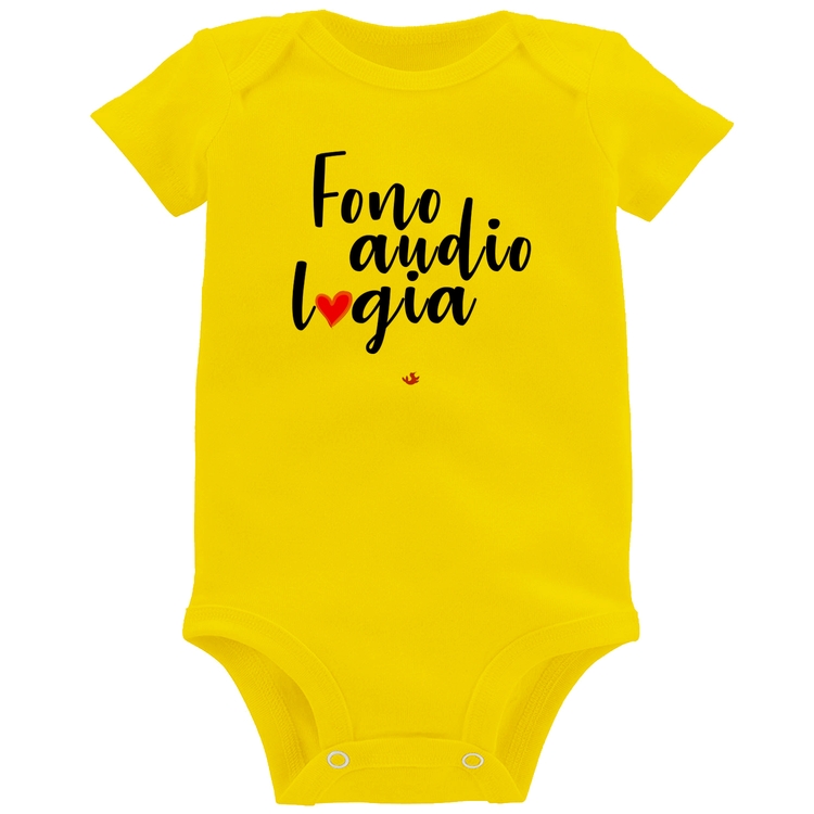 Body Bebê Fonoaudiologia por amor - Amarelo