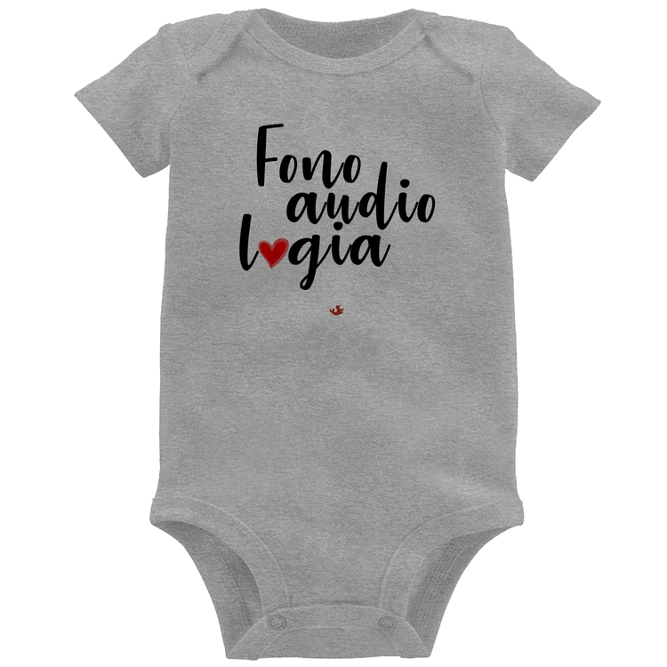 Body Bebê Fonoaudiologia por amor - Cinza