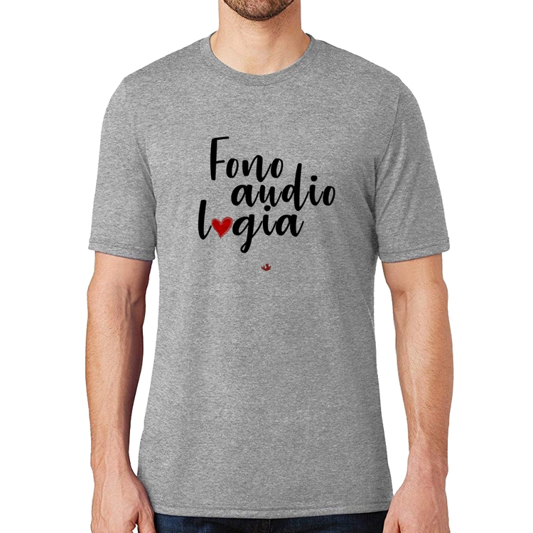 Camiseta Fonoaudiologia por amor - Cinza