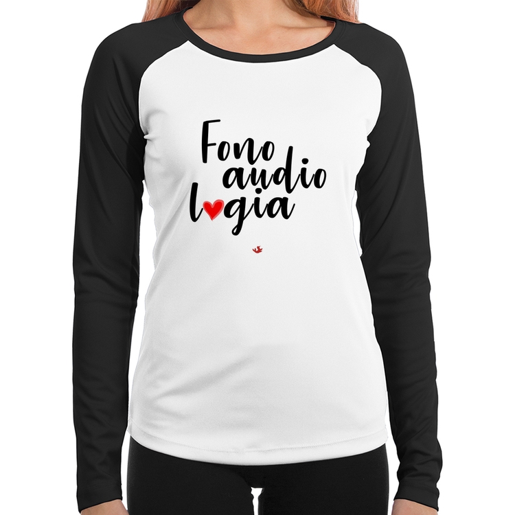 Baby Look Raglan Fonoaudiologia por amor Manga Longa