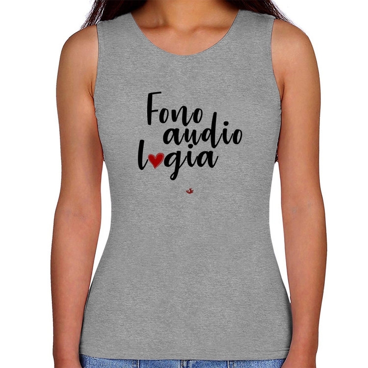 Regata Feminina Fonoaudiologia por amor - Cinza