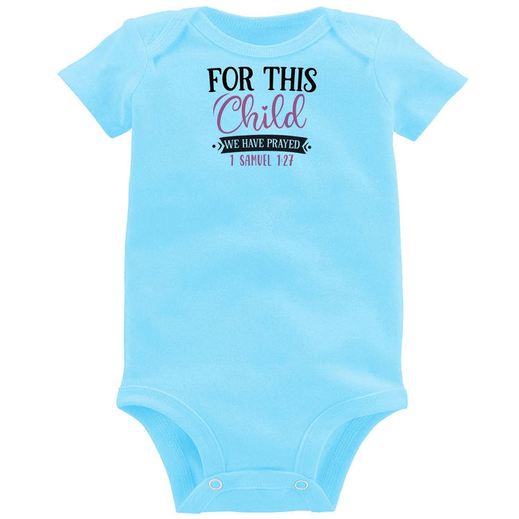 Body Bebê For This Child We Have Prayed - Azul Bebê