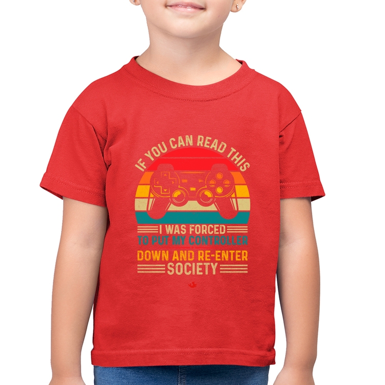 Camiseta Algodão Infantil Forced to reenter society - Vermelha