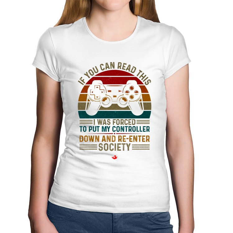 Baby Look Algodão Forced to reenter society - Branca