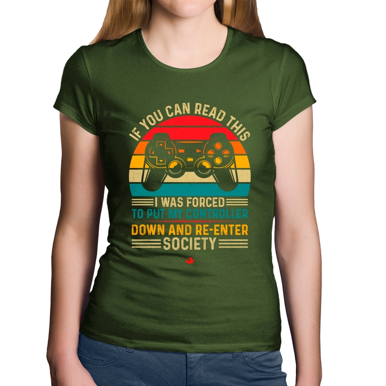 Baby Look Algodão Forced to reenter society - Musgo