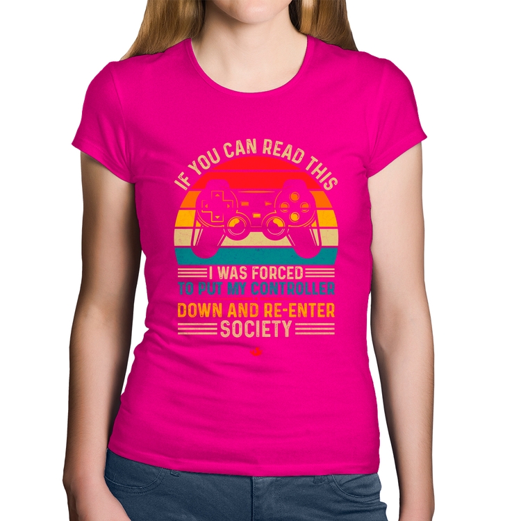 Baby Look Algodão Forced to reenter society - Rosa