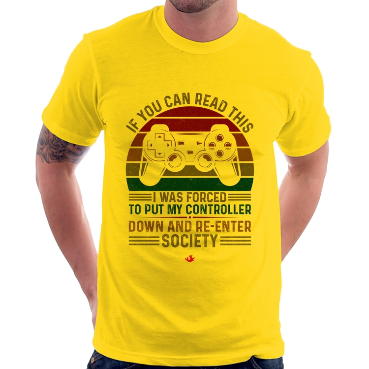 Camiseta Forced to reenter society - Amarela