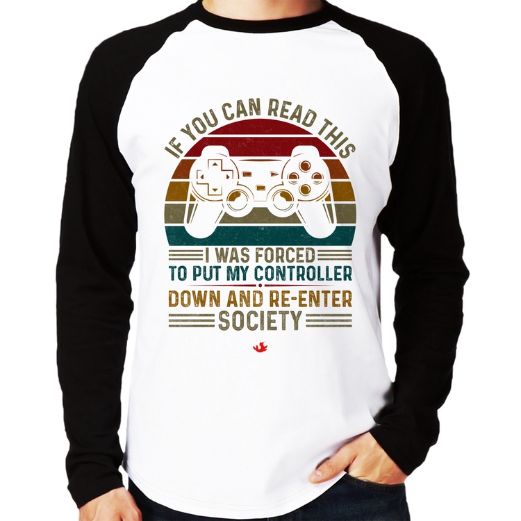 Camiseta Raglan Forced to reenter society Manga Longa