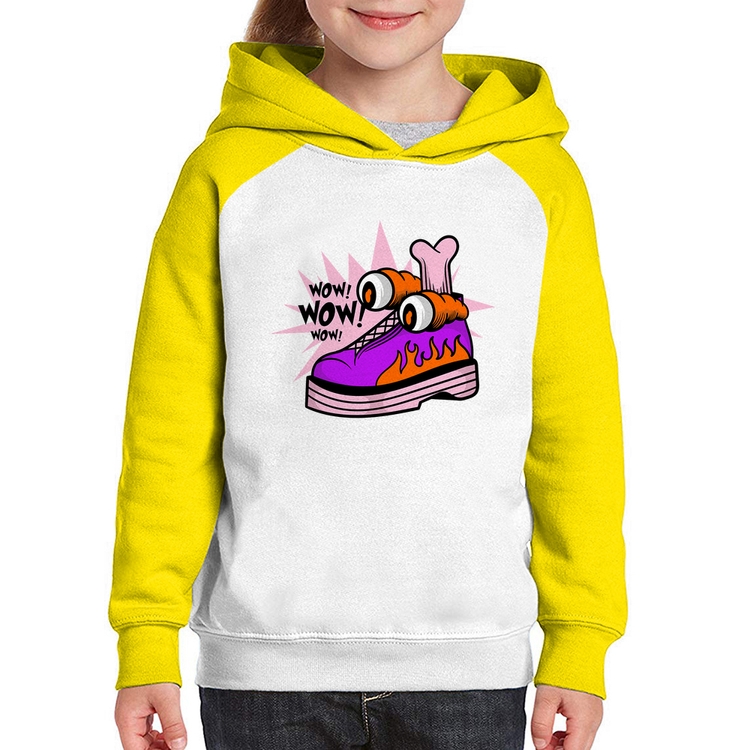 Moletom Infantil Forever Cool - Branco/Amarelo