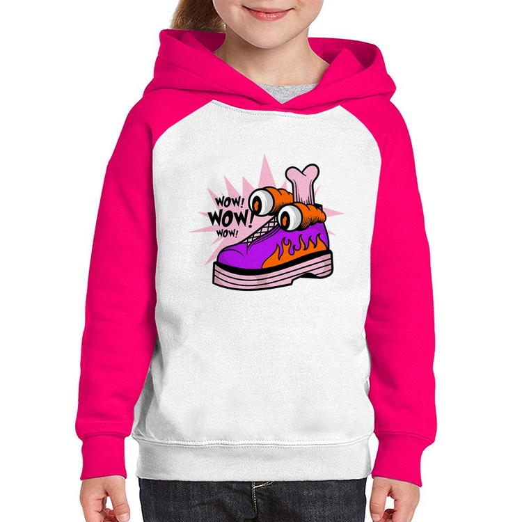 Moletom Infantil Forever Cool - Branco/Rosa