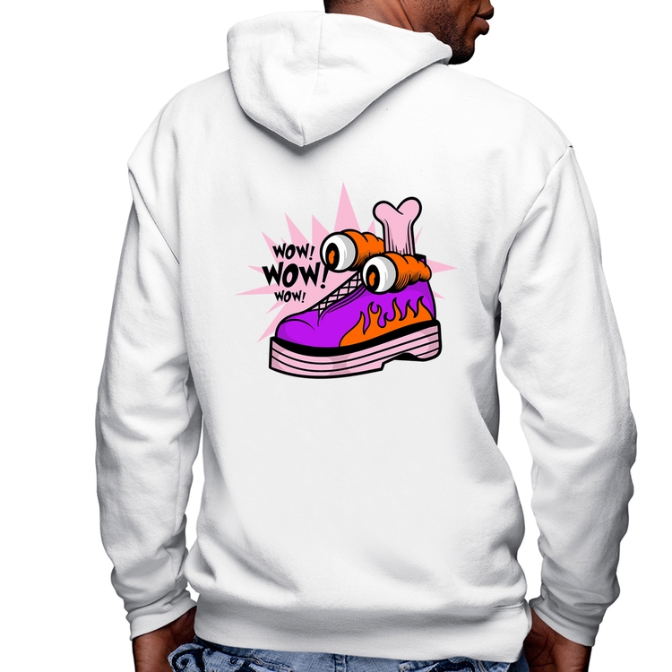 Blusa Moletom Forever Cool Masculina com Capuz e Zíper - Branca