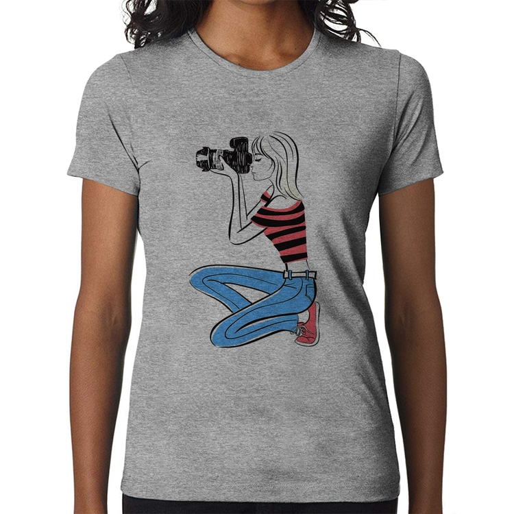 Baby Look Fotógrafa Art - Cinza