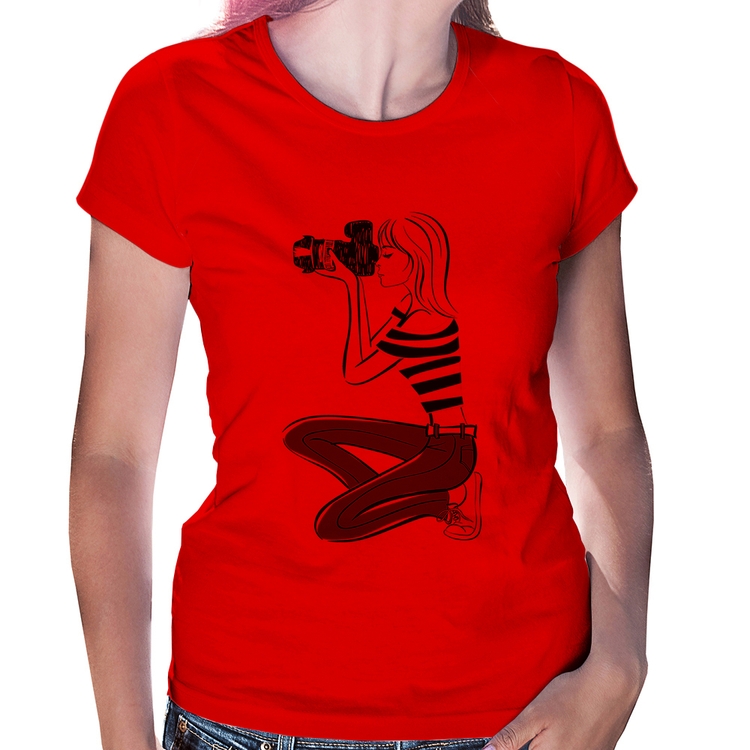 Baby Look Fotógrafa Art - Vermelha