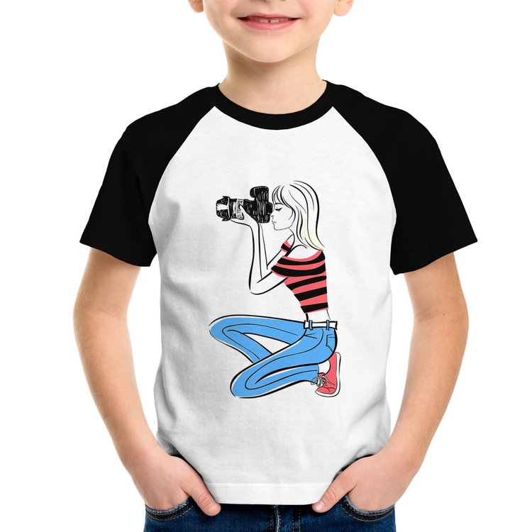 Camiseta Raglan Infantil Fotógrafa Art