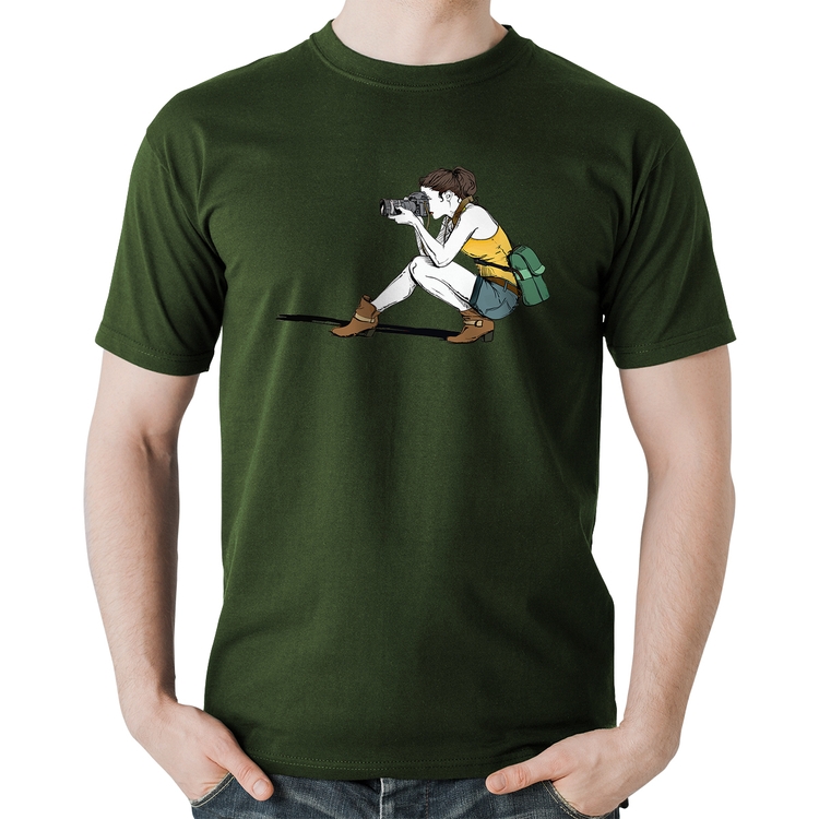 Camiseta Algodão Fotógrafa Desenho - Musgo
