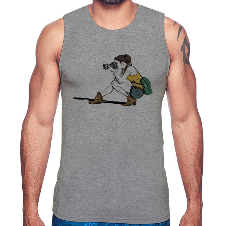 Regata Fotógrafa Desenho - Cinza