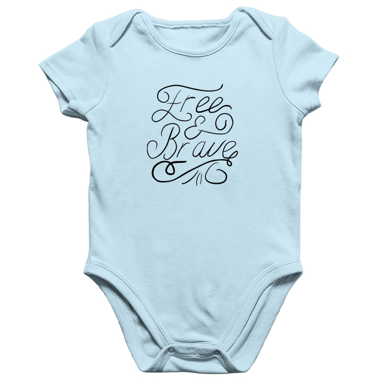Body Bebê Algodão Free and Brave - Azul Bebê