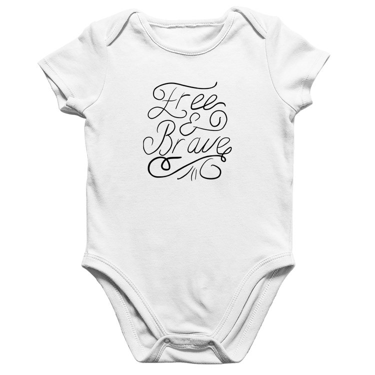 Body Bebê Algodão Free and Brave - Branco