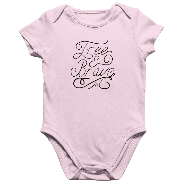 Body Bebê Algodão Free and Brave - Rosa Bebê