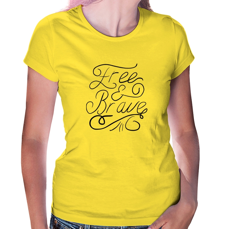 Baby Look Free and Brave - Amarela