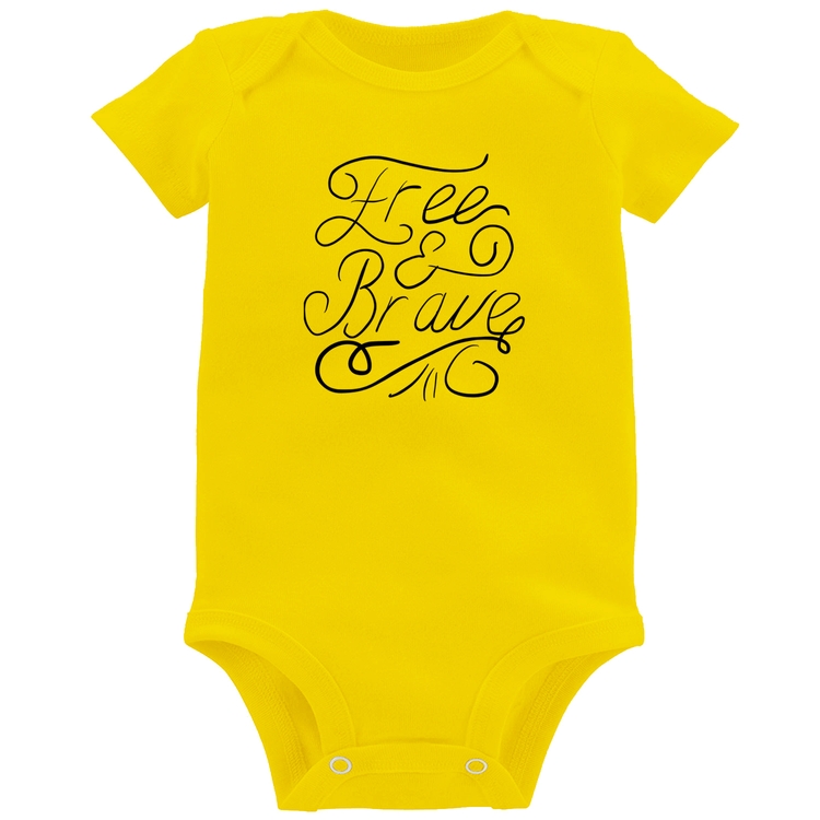 Body Bebê Free and Brave - Amarelo