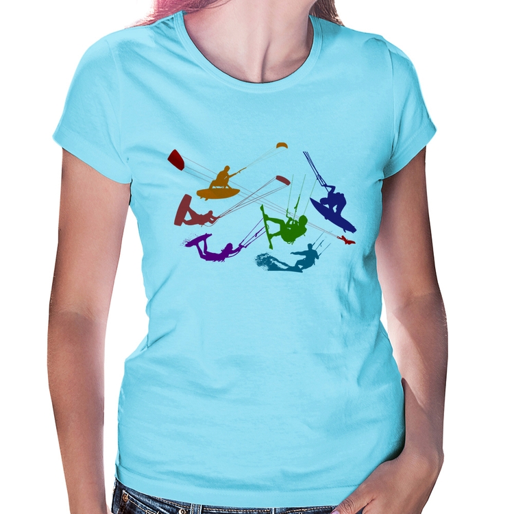 Baby Look Kite Surf Freestyle - Azul Bebê