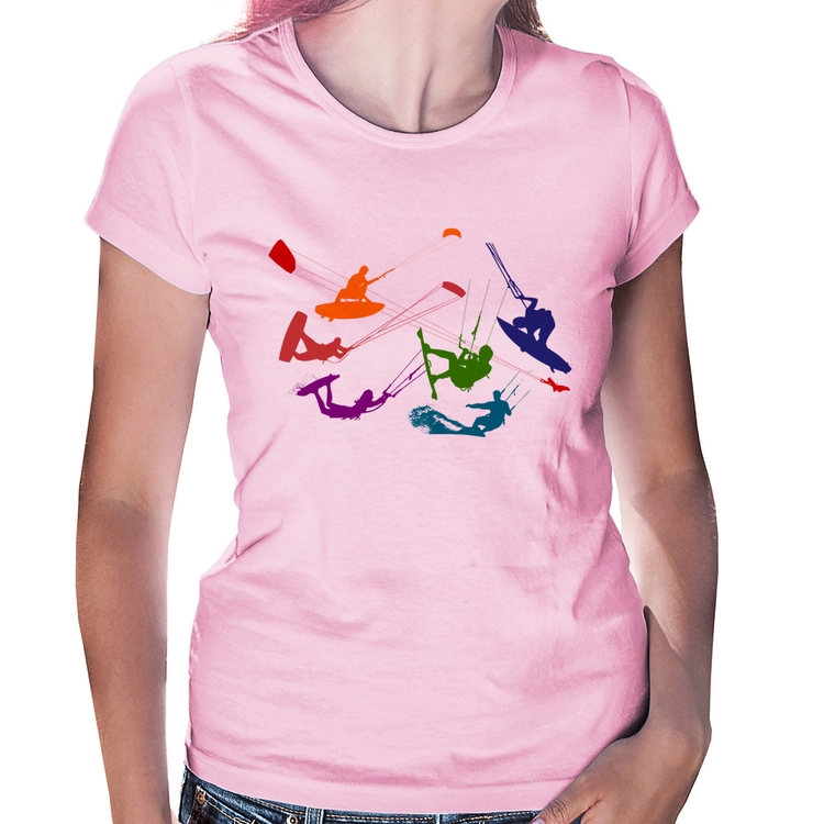 Baby Look Kite Surf Freestyle - Rosa Bebê