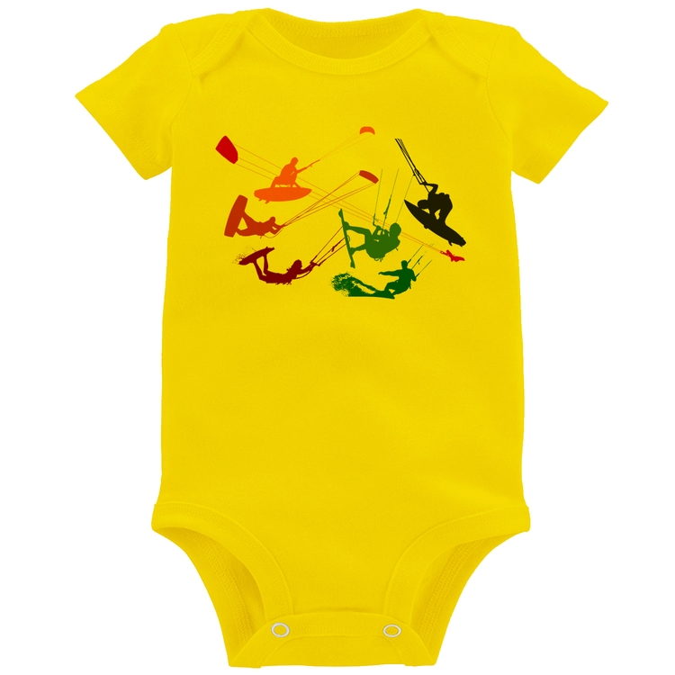 Body Bebê Kite Surf Freestyle - Amarelo