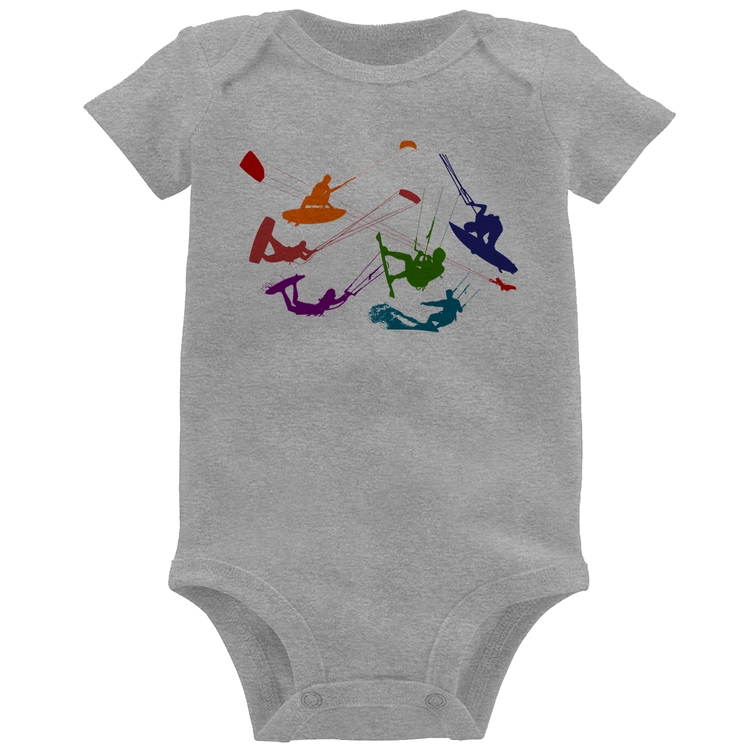 Body Bebê Kite Surf Freestyle - Cinza