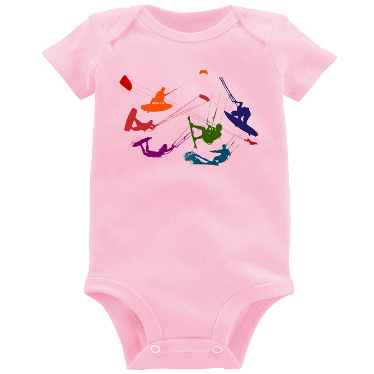 Body Bebê Kite Surf Freestyle - Rosa Bebê