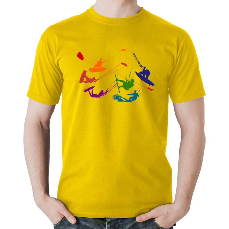 Camiseta Algodão Kite Surf Freestyle - Amarela