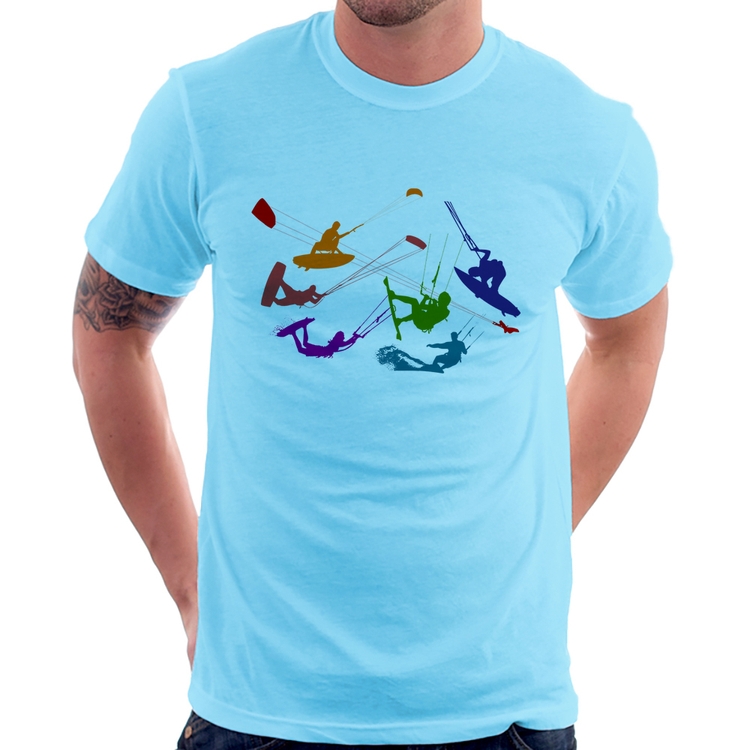 Camiseta Kite Surf Freestyle - Azul Bebê
