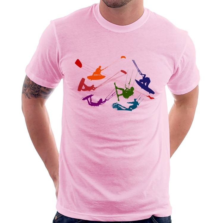 Camiseta Kite Surf Freestyle - Rosa Bebê