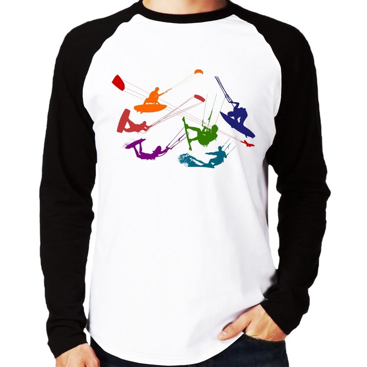 Camiseta Raglan Kite Surf Freestyle Manga Longa