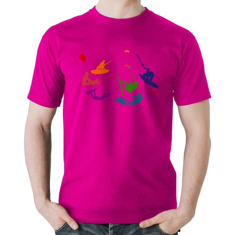 Camiseta Algodão Kite Surf Freestyle - Rosa