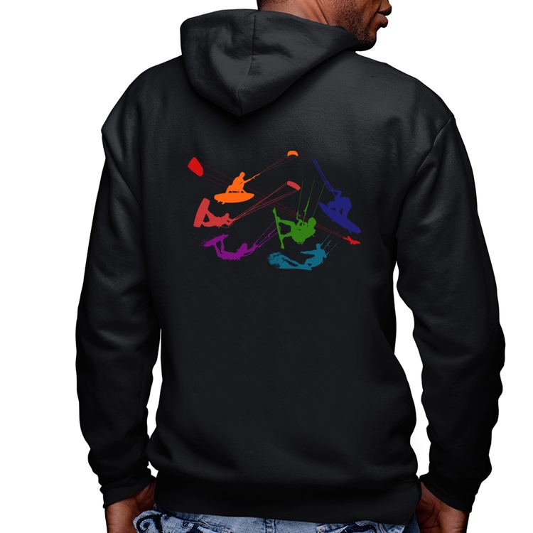 Blusa Moletom Kite Surf Freestyle Masculina com Capuz e Zíper