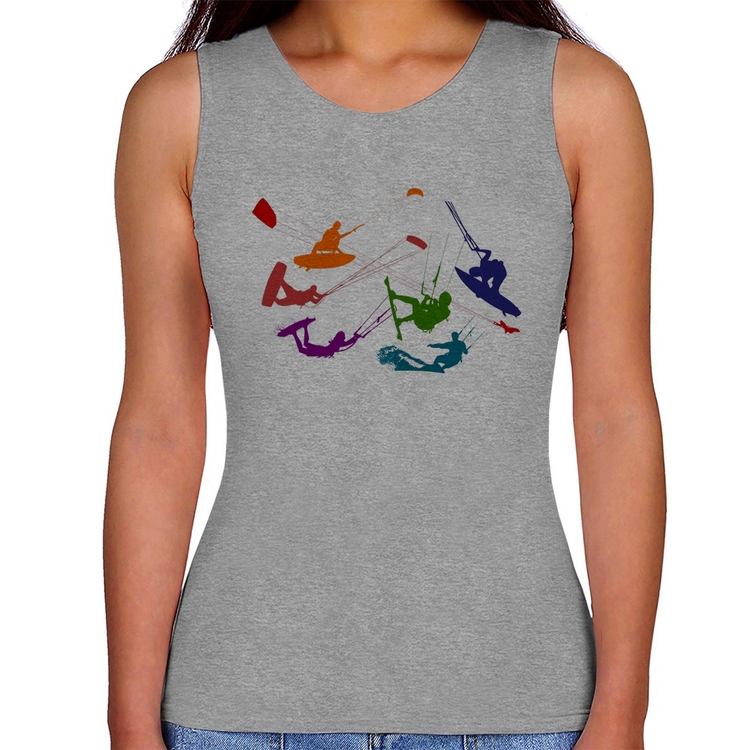 Regata Feminina Kite Surf Freestyle - Cinza