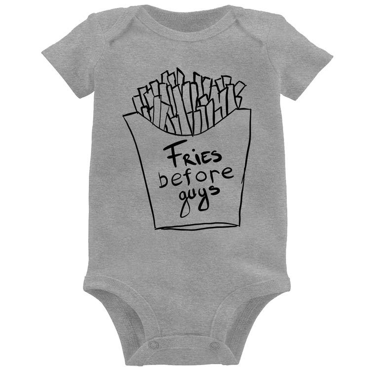 Body Bebê Fries Before Guys - Cinza