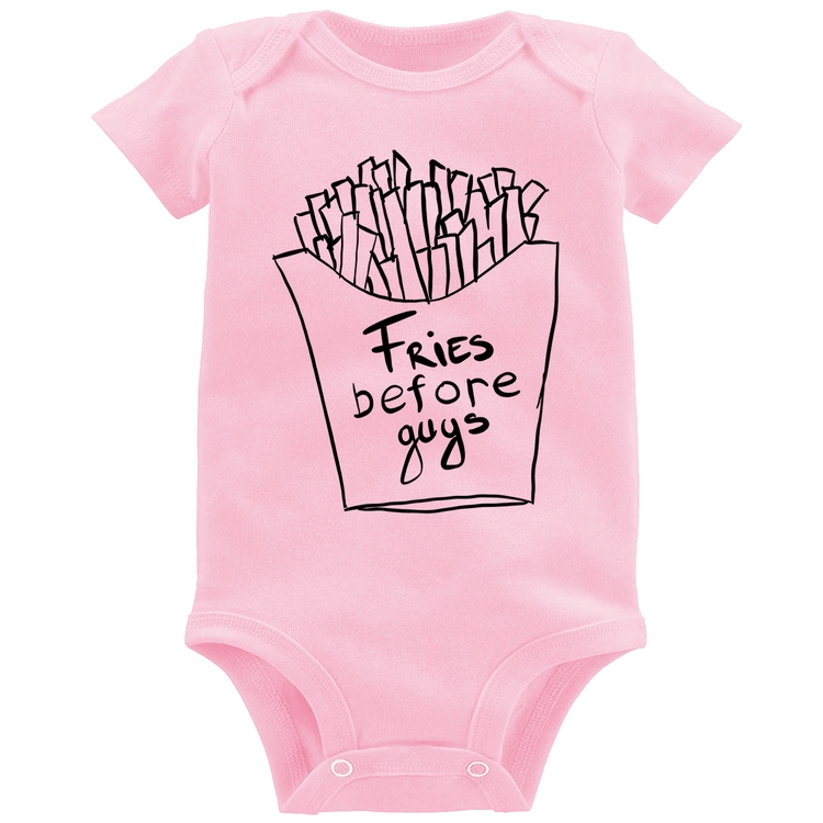 Body Bebê Fries Before Guys - Rosa Bebê
