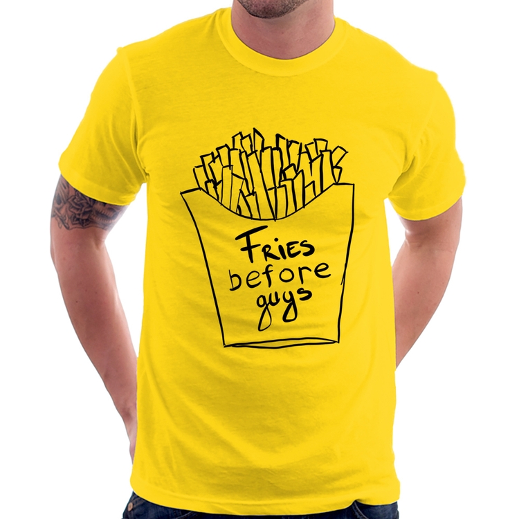 Camiseta Fries Before Guys - Amarela