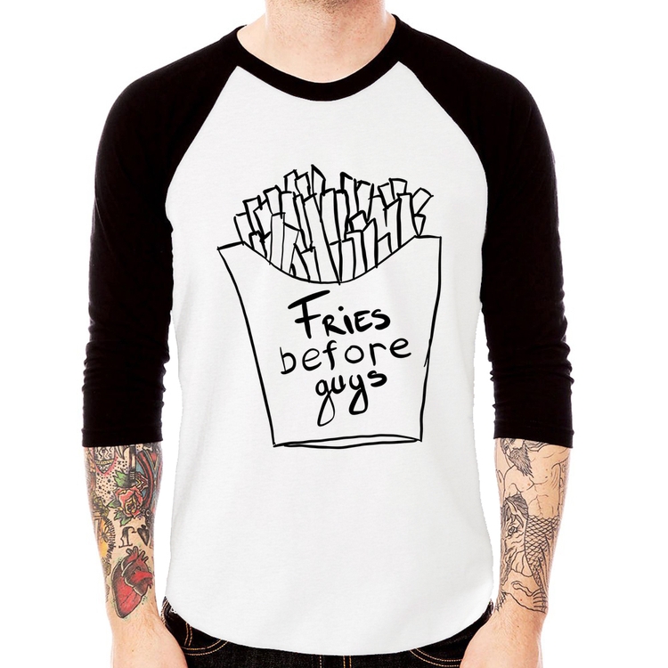 Camiseta Raglan Fries Before Guys Manga 3/4