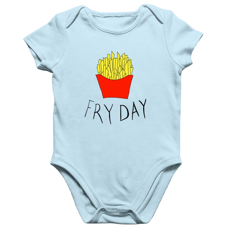 Body Bebê Algodão Fry Day - Azul Bebê