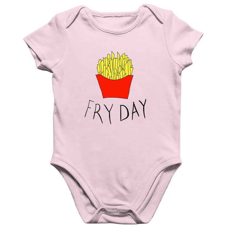Body Bebê Algodão Fry Day - Rosa Bebê