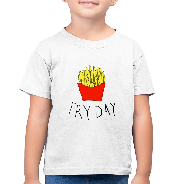 Camiseta Algodão Infantil Fry Day - Branca