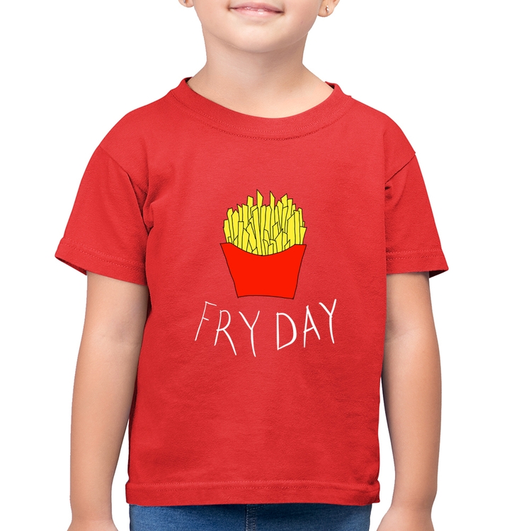 Camiseta Algodão Infantil Fry Day - Vermelha