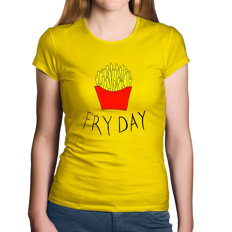 Baby Look Algodão Fry Day - Amarela