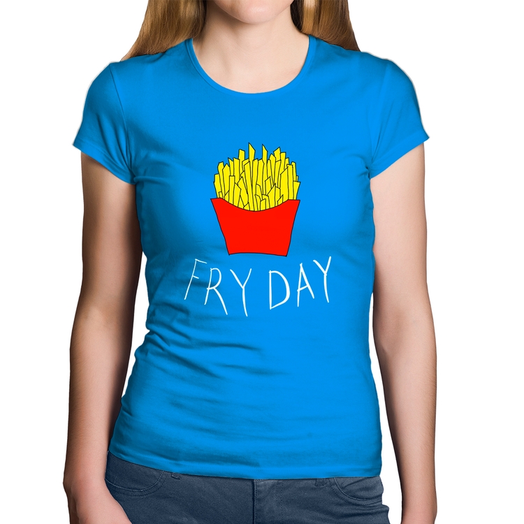 Baby Look Algodão Fry Day - Azul