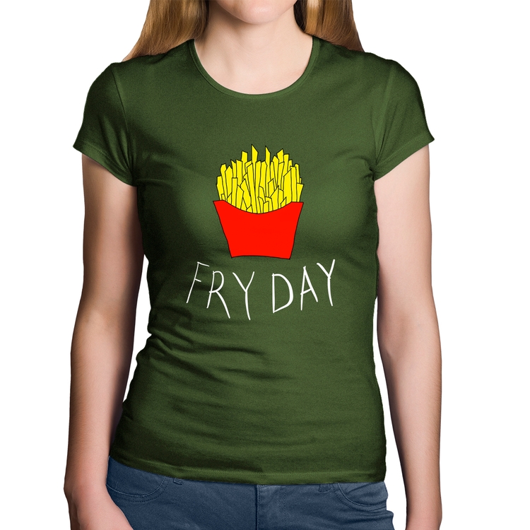 Baby Look Algodão Fry Day - Musgo