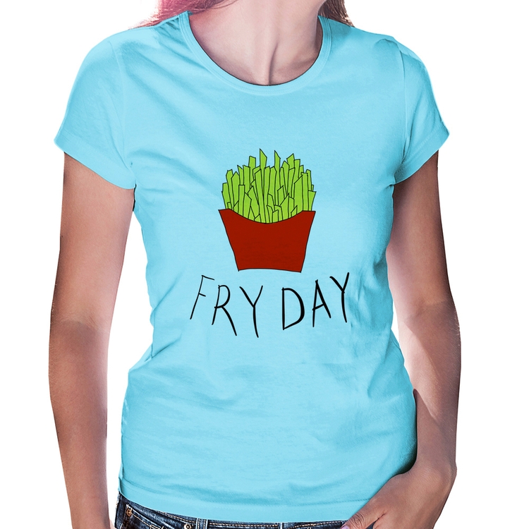 Baby Look Fry Day - Azul Bebê